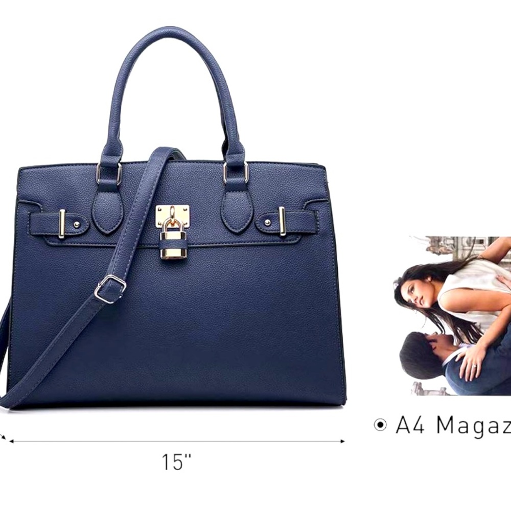 Dasein Women Leather Shoulder Bag Top Handle Satchel